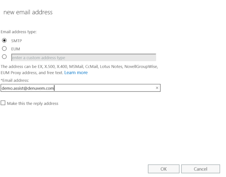ms exchange email alias